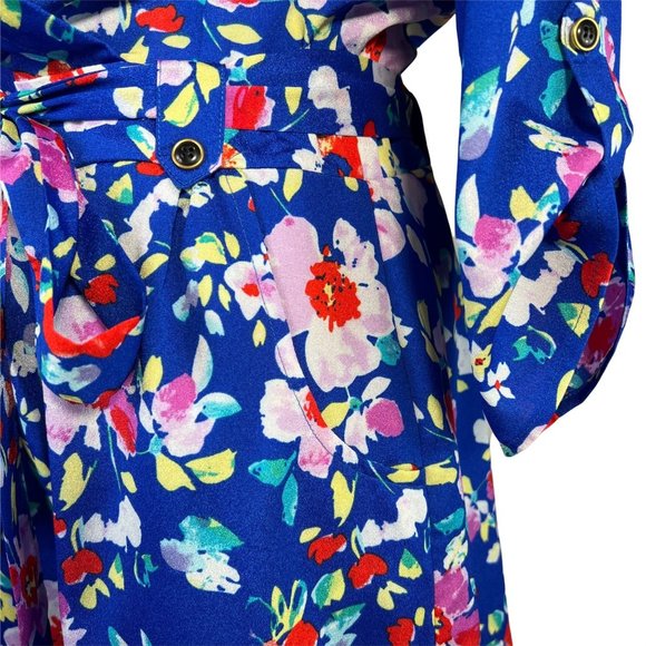 Yumi Kim Romper Small Blue Floral Liz Wrap Tie Waist Pockets - Picture 8 of 12